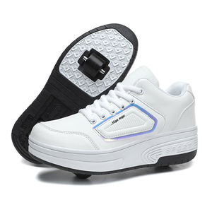 <span class=keywords><strong>Scarpe</strong></span> con Due Ruote Heelby per Adulti e Bambini Ragazzi Ragazze Ruote con Lacci per Camminata Esplosiva Pattini a Rotelle per Studenti Adulti - Product Image 5