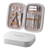 JM - Juego de Manicura y Pedicura Profesional de Acero Inoxidable, 18 Piezas, Kit de Viaje para el Cuidado de las Uñas, Más Vendido en 2024