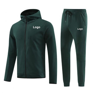 Özel Logo kapşonlu futbol takım eşofman spor setleri Jogger eğitim ceketi tam Zip erkek spor kulübü futbol eşofman - Product Image 4