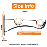 Support de rideau de style moderne, adapté aux chambres et aux salons, 28 mm, support de fixation de tringle à rideau réglable robuste