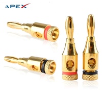 Prise banane Apex APX-190 4MM en laiton plaqué or avec boîtier ABS pour câble audio/vidéo 16AWG, indice de protection IP44