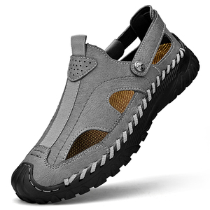 Custom LOGO Men's Summer Swimming Shoes Pure Hand Made Genuine Leather <strong>Closed</strong> Toe Outdoor <strong>Sandals</strong> for Men - Product Image 2