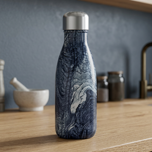 Stainless Steel Vacuum Insulated Double Wall Travel <b>Flask</b> with Oriental Wave Design Lightweight Portable Water <b>Bottle</b> - Product Image 3