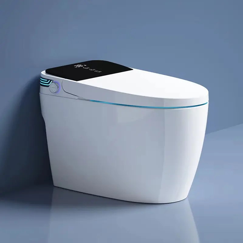Inodoro inteligente de lujo con tanque, inodoro automático, inodoro inteligente con control remoto para el baño
