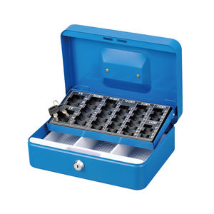 ตู้เซฟเหล็ก Hu-buy พร้อมถาดใส่เหรียญยูโร กล่องเก็บเงินโลหะทรงสี่เหลี่ยมขนาดเล็ก - Product Image 1