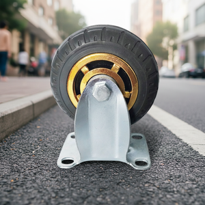 <strong>3</strong>-inch Lightweight Swivel Casters with <strong>Rubber</strong> <strong>Wheel</strong> Lock and Golden Swivel Casters with Lock - Product Image 6