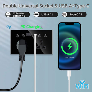 Bingoelec Wifi phổ 86*146mm ổ cắ<span class=keywords><strong>m</strong></span> với USB A + C cổng với <span class=keywords><strong>m</strong></span>àn hình điện ZigBee tường Ổ cắ<span class=keywords><strong>m</strong></span> thông minh cuộc sống nhà - Product Image 2