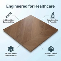 Suelo de Madera de Roble Antibacteriano de Tres Capas, 690x127mm, Acabado Transparente con Protección UV, Resistente a Químicos, para Exteriores y Parques