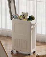 Vente en gros Panier à linge pliable en plastique PP Panier à linge avec roulettes Boîte de salle de bain Conteneur pour vêtements Jouets Pliable