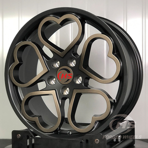 6061-T6 roda mobil penumpang kustom Monoblock bentuk hati dua warna 6061-T6 5x120 5x112 5x114.3 4x110 - Product Image 3