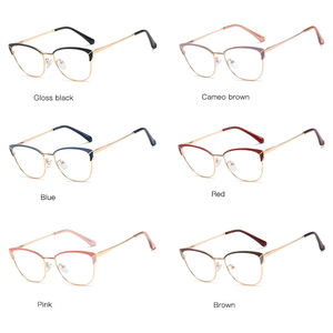 Le miroir plat de jambe en métal de ressort de miroir de frontière croisée peut être équipé du nouveau cadre d'oeil de chat unisexe anti-bleu myopie lunettes - Product Image 3