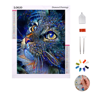 Wholesale 5d Diamond Painting Colorful Cat Abstract Diy 5d Crystal Diamond Painting