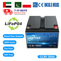 Batterie solaire LiFePO4 12,8 V 30 Ah en stock à Dubaï pour camping-car, bateau, voiturette de golf - Rechargeable, certifiée CE, protection BMS, 2000-4000 cycles