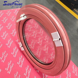 Superhouse cửa sổ tròn Mở Cửa Sổ accordion Chất lượng cao kính đôi nhôm trượt cửa sổ xoay ngang hiện đại - Product Image 2