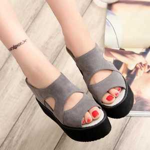 Pantofole da donna <span class=keywords><strong>con</strong></span> tacco a <span class=keywords><strong>zeppa</strong></span> Muffin 2019 nuove <span class=keywords><strong>scarpe</strong></span> <span class=keywords><strong>con</strong></span> tacco alto antiscivolo <span class=keywords><strong>con</strong></span> fondo spesso e bocca di pesce <span class=keywords><strong>scarpe</strong></span> da donna - Product Image 4