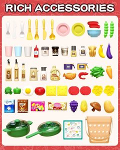 103CM Unisex Kids Cooking <b>Set</b> ABS Plastic Kitchen Toy with Sound Light <b>Spray</b> Storage for Pretend Play - Product Image 6