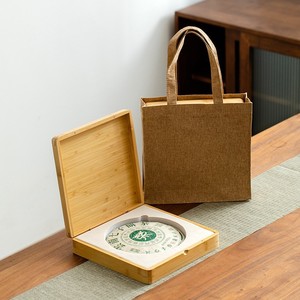 Bamboo Tea <b>Cake</b> Storage <b>Box</b> Square Wooden <b>Gift</b> Packaging Handmade Chinese Style For Pu'er White Rock Tea - Product Image 1
