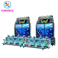 Funspace Coin Operated Skill Fish Game 4 Players High-traffic Big Screen Video Happy Sea Fishing Arcade Game Machine