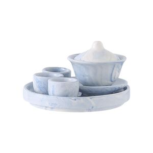 ชุดน้ำชาเซรามิกขนาดเล็กแบบพกพา ดีไซน์ตะวันออกกลาง สำหรับเล่นเล่นบนปลายนิ้ว พร้อมอุปกรณ์เสริมแกะสลักสำหรับชงชาแบบกังฟู - Product Image 1