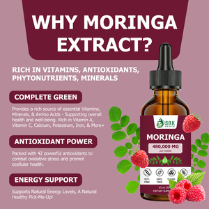 Gouttes liquides de Moringa Private Label pour une peau et des cheveux sains, favorisent l'équilibre glycémique, extrait de feuilles de Moringa - Product Image 3