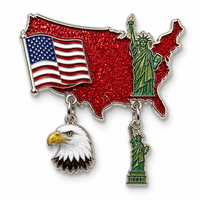 En gros : Broche en métal, Épinglette, Épinglette à breloque suspendue, Épinglette de revers, Épinglette en émail personnalisée à paillettes, avec motifs Carte du monde, USA, Japon, Statue de la Liberté, Mont Fuji