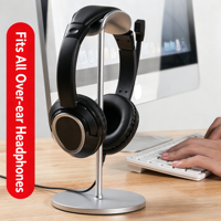 Support de casque à double tête détachable, support de bureau élégant en métal pour casques de jeu