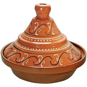 Tagine <span class=keywords><strong>en</strong></span> <span class=keywords><strong>terre</strong></span> <span class=keywords><strong>cuite</strong></span> naturelle peinte à la main - Product Image 2