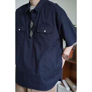 Men's Retro Summer Satin Workwear <b>Shirt</b> <b>Short</b>-<b>Sleeved</b> Button-Up with Anti-Wrinkle Printed Collar Casual Hot Hot Button-Up <b>Shirt</b> - Product Image 2