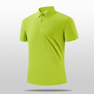 Kemeja Polo cepat kering untuk pria, kaos rajut merek besar kerah tinggi desain datar untuk Golf kerja kasual panjang pendek - Product Image 4