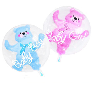 24 Inch Transparent Cartoon Bear Balloon Birthday Party Decoration Supplies Bobo Balloon