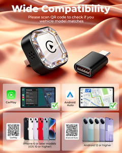 Dongle Mini USB Plug & Play pour mise à niveau CarPlay sans fil et Android Auto pour <span class=keywords><strong>iPhone</strong></span> avec connexion automatique rapide et stable, ajustement universel - Product Image 4