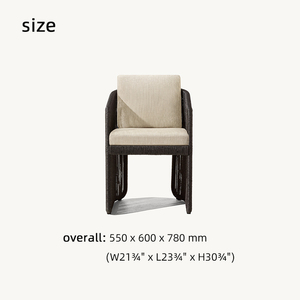 Ensemble de chaises et table de salle à manger en rotin pour l'extérieur, meubles de jardin carrés avec mobilier d'extérieur pour villa - Product Image 2