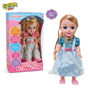 SUNSEED Bambola Interattiva Parlante in Spagnolo da 14 Pollici in Plastica Morbida, Giocattolo Educativo Musicale a Batteria per Bambine - Product Image 2