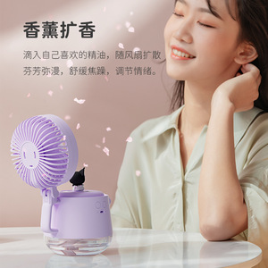 Ventilador humidificador con botella de agua Sanrio, portátil, recargable por USB, con luz para escritorio y oficina - Product Image 5