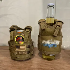 Özel taktik Mini Molle yelek içme şişesi dekorasyon seti koruyucu bira şişesi Mini yelekler bira yelek tutucu