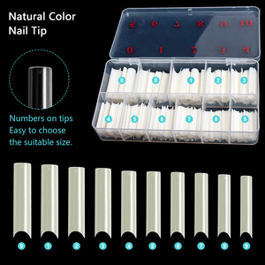 Caja de puntas cuadradas rectas <span class=keywords><strong>para</strong></span> <span class=keywords><strong>uñas</strong></span> acrílicas, venta al por mayor, de media cubierta, Extra <span class=keywords><strong>largas</strong></span>, tipo C, XXL, 500 unidades - Product Image 2