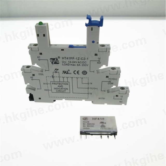 wholesale Hongfa 41F-1Z-C2-1 base HF41F-024-ZS relay HF41F-24-ZS HF41F 24-ZS 24V 24VDC DC24V 6A 250VAC 5PIN High quality