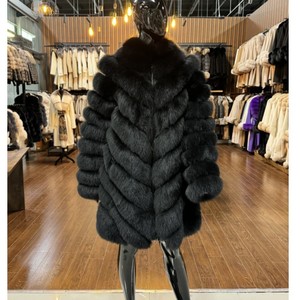 Manteau en fourrure véritable pour <span class=keywords><strong>femme</strong></span>, <span class=keywords><strong>long</strong></span>, épais et chaud, en fourrure de renard, fabriqué par RXFurs, <span class=keywords><strong>prix</strong></span> avantageux, parka en fourrure véritable pour l'hiver. - Product Image 4