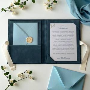 Cartoline d'<span class=keywords><strong>invito</strong></span> di lusso in velluto nero e carta tipografica di lusso stampate in lamina d'oro inviti di nozze con busta - Product Image 6