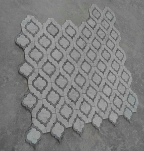 Mosaico Moderno a Forma di Lanterna in Marmo Bianco di <span class=keywords><strong>Thassos</strong></span> e Carrara Lucidato, Spessore 8MM, 305x305mm, per Cucina, Bagno e Rivestimento Hotel - Product Image 5