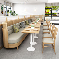Ensemble de mobilier de restaurant personnalisable pour la restauration rapide et les cafés, comprenant des banquettes, des chaises de salle à manger et des tables