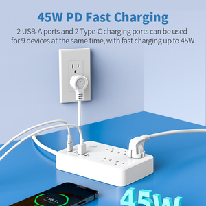 Multiprise intelligente 45W à charge rapide avec ports USB pour <span class=keywords><strong>iPhone</strong></span>, tablette et ordinateur portable (norme américaine) - Product Image 3