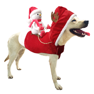Costume de Noël pour chien en peluche rouge et blanc avec bois de renne, tenue décorative bonhomme de neige 3D pour chiens de taille moyenne à grande - Product Image 1
