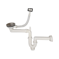 Kit de déchets de siphon moderne en acier inoxydable facile à installer raccords d'évier de cuisine crépine accessoire de vidange matériau PP tuyau d'égouttage