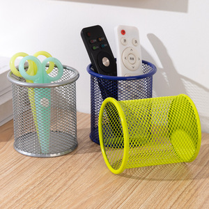 Creative Wrought Iron Hollow Desktop <b>Pen</b> Holder Round Metal Storage Bucket For Students Stationery Multifunctional - Product Image 3