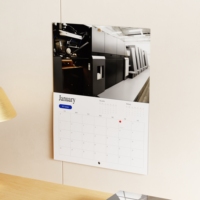 LIUSHUN 2027 Calendrier mural en papier personnalisé OEM, reliure spirale, design photo pour promotion d'entreprise, cadeau d'entreprise