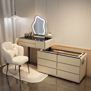 Muebles de dormitorio, tocador de <span class=keywords><strong>maquillaje</strong></span>, almacenamiento de mesa, carga inalámbrica, Bluetooth, tocador de <span class=keywords><strong>maquillaje</strong></span>, mesa inteligente con espejo LED - Product Image 2