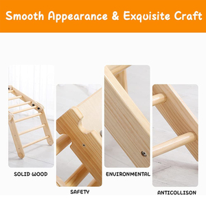 <span class=keywords><strong>Triangulo</strong></span> Montessori plegable Piklers Climb Toy colorido Marco de escalada de madera con arco hecho PE acero Nylon PP para uso escolar - Product Image 3