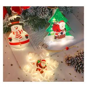 Nieuwjaar 2024 Home Party Decor Kerstboom Sneeuwman Ster Licht Hanger Noel Xmas Geschenken Kerstversiering