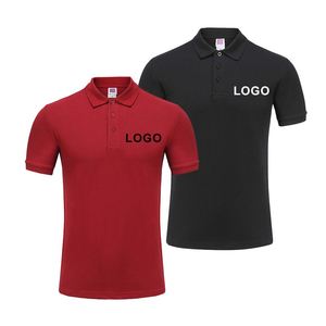 Polo en coton pour homme à manches courtes, 220g, été, broderie personnalisée du logo de l'entreprise, t-shirt en jersey - Product Image 1